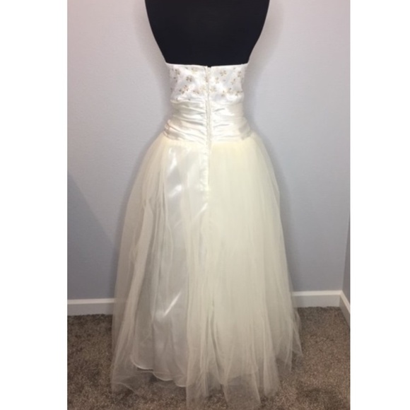 FIESTA Strapless Satin & Tulle Ankle Length Gown - Picture 2 of 5